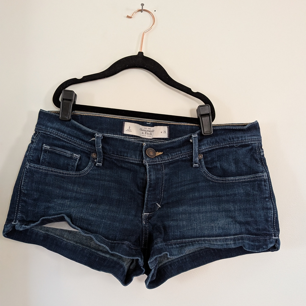 Abercrombie & Fitch Dark Blue Denim Jean Shorts